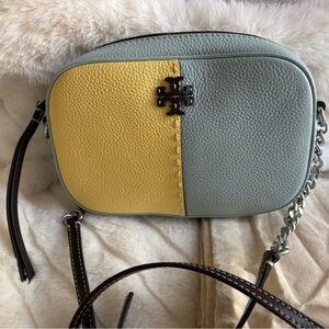 Tory Burch Two-Tone Yellow and Gray Crossbody Bag